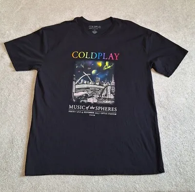 Buy Coldplay T-shirt Men's Size 3XL Black Music Of The Spheres Tour Concert Band Tee • 21.68£