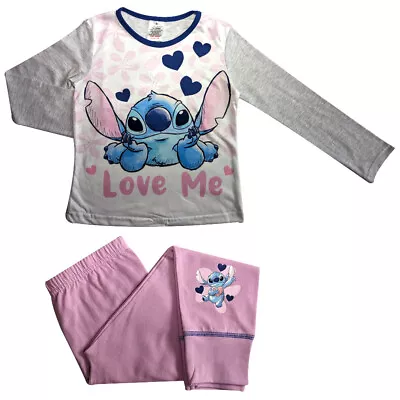 Buy Girls Lilo And Stitch Pyjamas - Long Sleeved - 5 To 12 Years • 8.37£