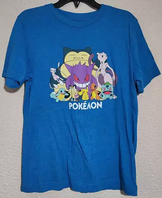 Buy Vintage Pokemon Boy's Blue Graphic Tee T-Shirt Size M Pre-Owned • 3.94£