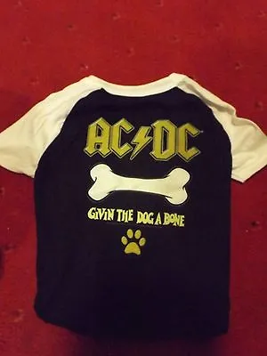Buy Acdc Givin The Dog A Bone K9 Canine Raglan Tee Shirt For Dog Angus Malcolm Young • 18£