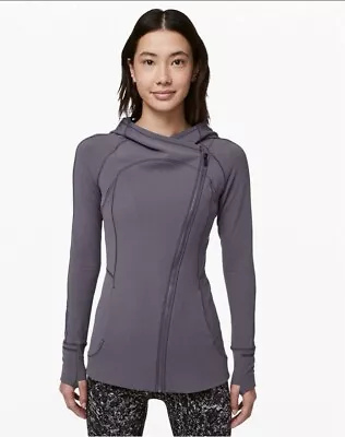 Buy Lululemon Sweater Womens Size 8 Gray Every Journey Asymmetrical Zip Hoodie • 52.10£