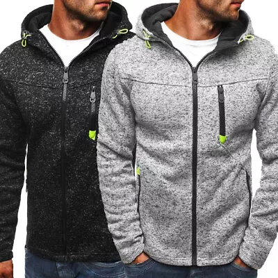 Buy Mens Casual Zip Up Hoodie Coat Sweatshirt Jacket With Pocket Gym Top Jumper Tops • 10.99£