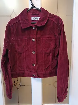 Buy Deep Red, Short Corduroy Jacket Size 8 - E915 • 6.99£