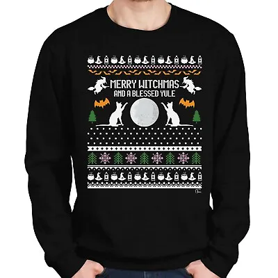 Buy 1Tee Mens Merry Witchmas And A Blessed Yule Sweatshirt Jumper • 19.99£