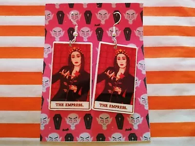 Buy Morticia Addams Tarot Card Style Goth Alternative Fashion Jewellery Earrings • 4£