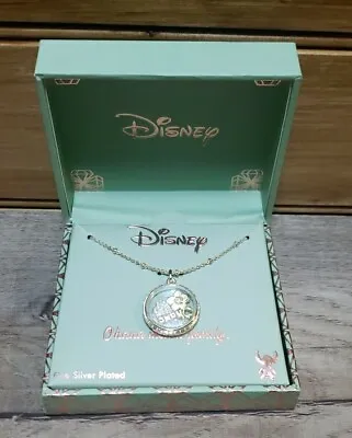 Buy Disney Necklace Ohana Means Family Stitch Fine Silver Plated New Opened Box  • 23.62£