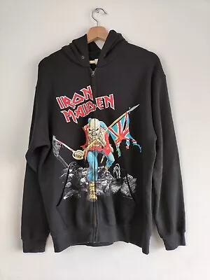 Buy Iron Maiden Trooper Black Full Zip Hoodie Hooded Jumper - Men's Medium • 27.95£