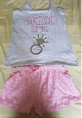 Buy Bride To Be Wedding Cami Pyjamas Womens Pink Grey. • 9.99£