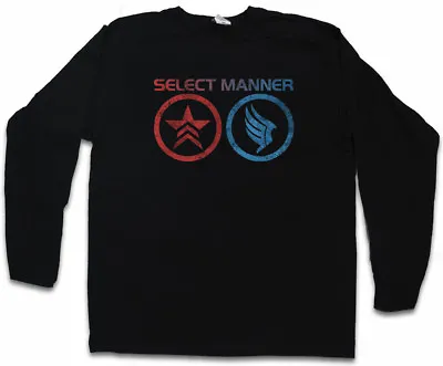 Buy SELECT MANNER LONG SLEEVE T-SHIRT Commander Mass Good Effect Evil Sheppard • 28.74£
