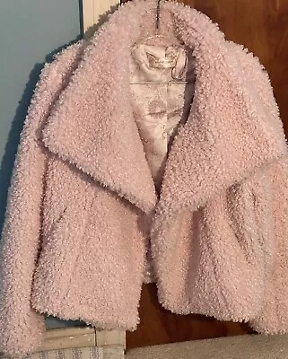 Buy Band Of Gypsies Pink Faux Sherpa Teddy Bear Jacket - “Whole Lotta Love” Cropped • 14.17£