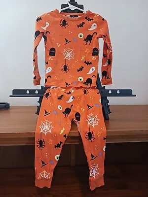 Buy Hyde & Eek Orange Spooky Halloween Pajamas 2 Piece Sleep Set Kids Size 2T • 2.40£