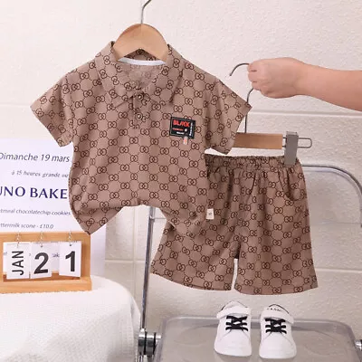 Buy Conjunto Informal Para Bebé Niño 2 Piezas Con Camiseta Polo Y Pantalones Cortos • 8.67£