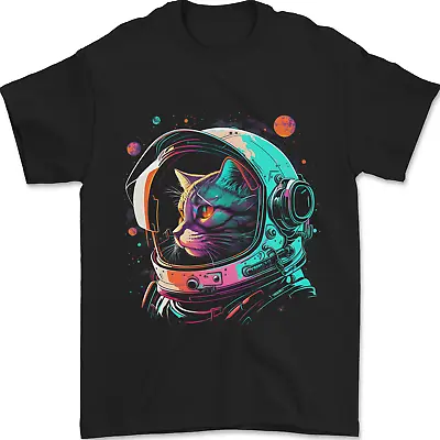 Buy An Astronaut Cat In Outer Space Mens T-Shirt 100% Cotton • 8.49£