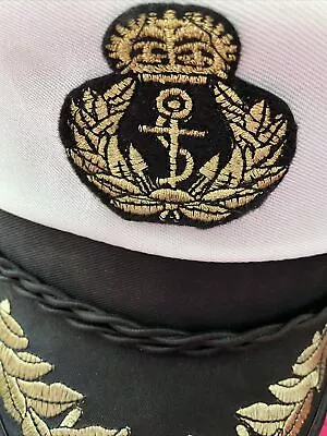 Buy Captain’s Cap Hat Officer Royal Navy Fancy Dress Mens Ladies Adult USED ⛴️ • 7.50£
