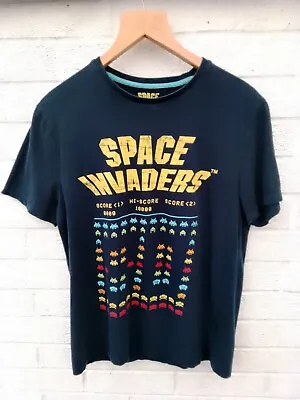 Buy SPACE INVADERS Official Mens Navy Blue T Shirt By Difuzed Size Small VGC • 8.99£