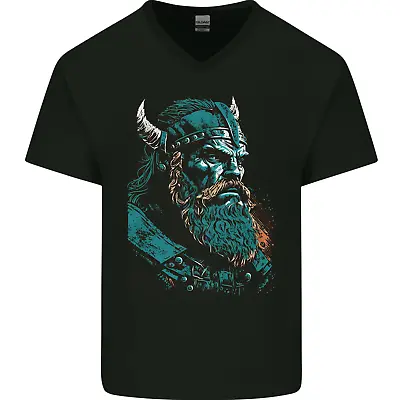 Buy A Green Viking Elder Valhalla Odin Norse Gods Mens V-Neck Cotton T-Shirt • 8.99£