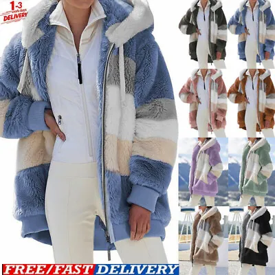 Buy Womens Winter Warm Fleece Hoodies Coat Jacket Ladies Outwear Overcoat Plus Size • 13.55£