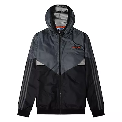 Buy Adidas Safety Jacket XL Grey Men's Casual Hooded Lightweight Windbreaker • 39.99£