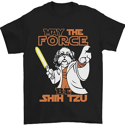 Buy May The Force Be Shih Tzu Funny Dog Mens T-Shirt 100% Cotton • 8.49£
