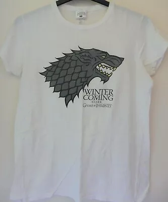 Buy Official Game Of Thrones Womens House Stark Winter Is Coming Direwolf T-Shirt XL • 7£