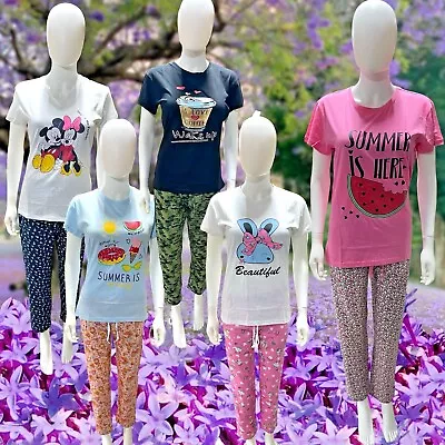 Buy Ladies Cotton Pyjama PJ's Set Full Length Summer Short Sleeve Loungewear CT26-29 • 8.99£