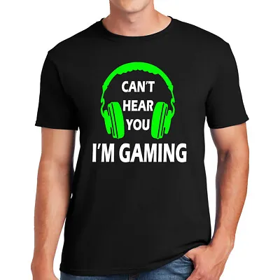 Buy Can't Hear You I'm Gaming Headset Video Games Gamer Funny Mens Kids T Shirt Top • 11.99£