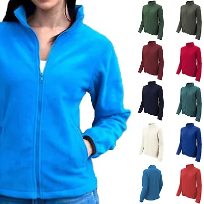 Buy Ladies Zip Micro Fleece Jacket Lightweight Fleece Top • 12.95£