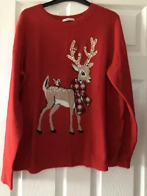 Buy Tu Size 20 Red Thin Knit Christmas Jumper  • 13£