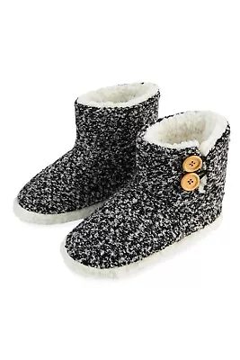 Buy Dunlop Womens Warm Bootie Slippers Slip On Comfortable Faux Fur Sherpa Lining • 15.49£