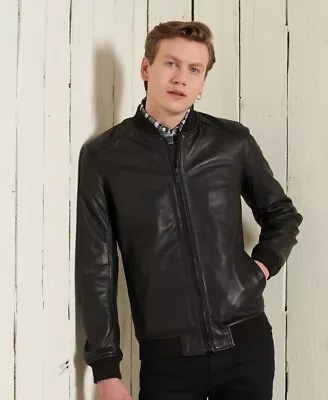 Buy Superdry Premium Light Leather Bomber Jacket • 150£