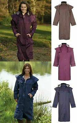 Buy Ladies Long Full Length Waterproof Riding Rain Jacket Country Coat With Cape  • 29.95£