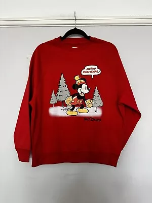 Buy Women Primark Red Mickey Mouse Christmas Jumper Sweatshirt Size XS 6/8  • 8£