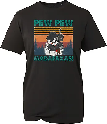 Buy Pew Pew Madafakas Pet Lovers Funny Gangster Panda Mafia T-Shirt Meme Unisex Top • 14£