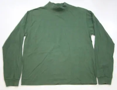 Buy Large Karen Hart Green Cotton Woman's Long Sleeve Mock Neck Tee T-Shirt Top TT23 • 15.43£