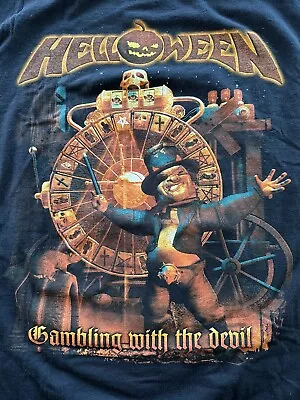 Buy Vintage Helloween Gambling With The Devil XL Tour T-shirt Iron Maiden Gamma Ray • 10.22£
