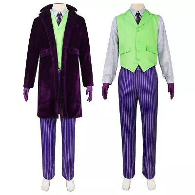 Buy Batman The Dark Knight Joker Cosplay Costume Heath Ledger Outfit Pleuche Jacket  • 82.79£
