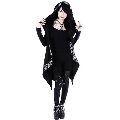 Buy Women Moon Gothic Hoodie Sweatshirt Long Sleeve Pullover Loose Jumper Hooded Top • 14.24£
