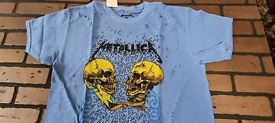 Buy METALLICA - 2022 Blue  Live In Concert 92  Distressed T-shirt ~Never Worn~ S-XL • 34.44£