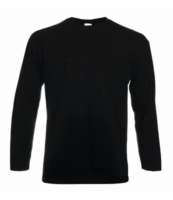 Buy Long Sleeve Cotton GREY RED BLUE BLACK WHITE T-Shirt Tee Shirt S-XXXL + 4XL+ 5XL • 6.99£