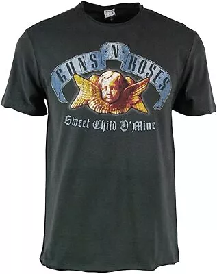 Buy Amplified Guns N Roses Sweet Child O Mine Mens Charcoal T Shirt Guns N Roses Tee • 19.95£