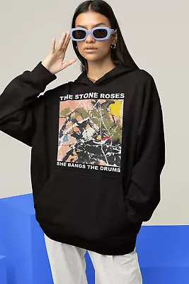 Buy The Stone Roses Hoodie - She Bangs The Drums - Black - S To 5xl - Britpop Gift • 24.49£