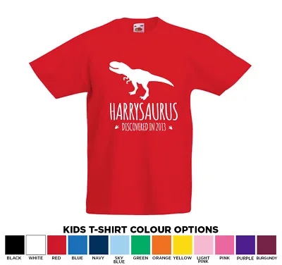 Buy Personalised Dinosaur Name Kids T-Rex T-Shirt Age 1-13 Great Gift Add Any Name • 8.99£
