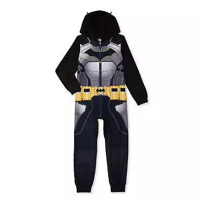Buy Boys Batman One Piece Pajamas Union Suit Costume Hoodie Blanket Sleeper DC Comic • 20.92£