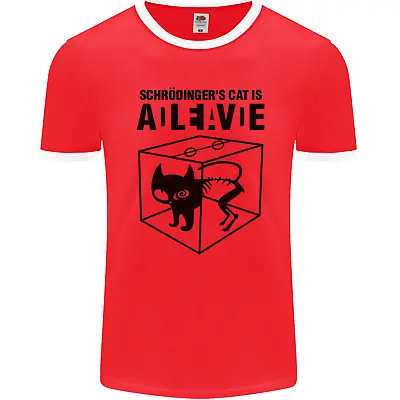 Buy Schrodingers Cat Science Geek Nerd Mens Ringer T-Shirt FotL • 11.99£