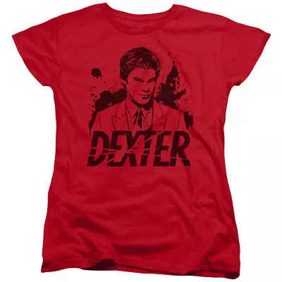 Buy Dexter Womens T-Shirt Dexter Blood Splatter Portrait Red Tee • 24.03£