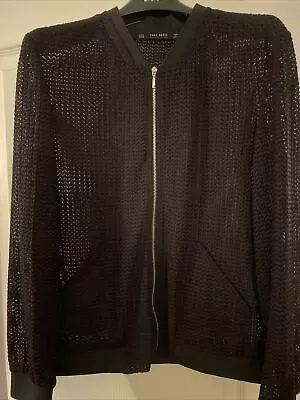 Buy Ladies Zara Black Womans Lightweight Summer Bomber Jacket - Size Medium • 16£