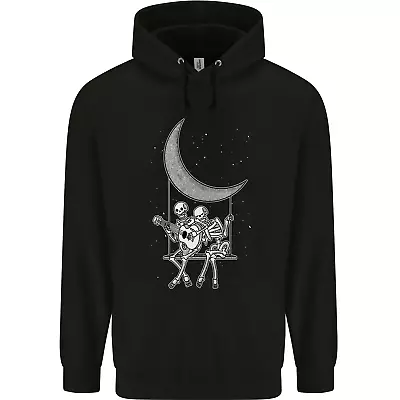 Buy Skeletons On The Moon Playing Guitar Mens 80% Cotton Hoodie • 19.99£
