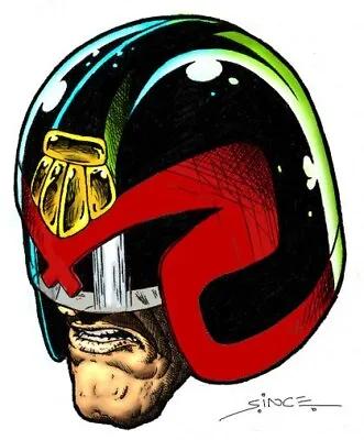 Buy 2000AD Comics Judge Dredd Helmet Iron On Tee T-shirt Transfer • 2.29£