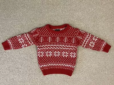 Buy Next Red Christmas Jumper Boys Girls Size 12-18 Months • 3£