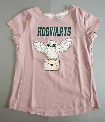Buy Girls Harry Potter T Shirt Top Hogwarts Shirt Age 4-6 Years Hedwig H&M Pink • 3.90£